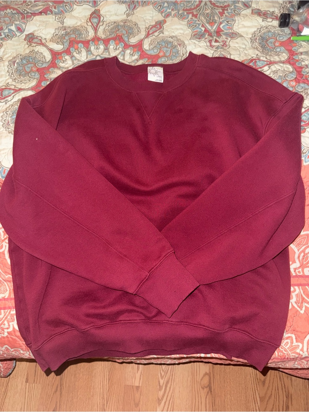 aerie Deep Burgundy Oversized Crew Sweatshirt - Picture 13 of 13